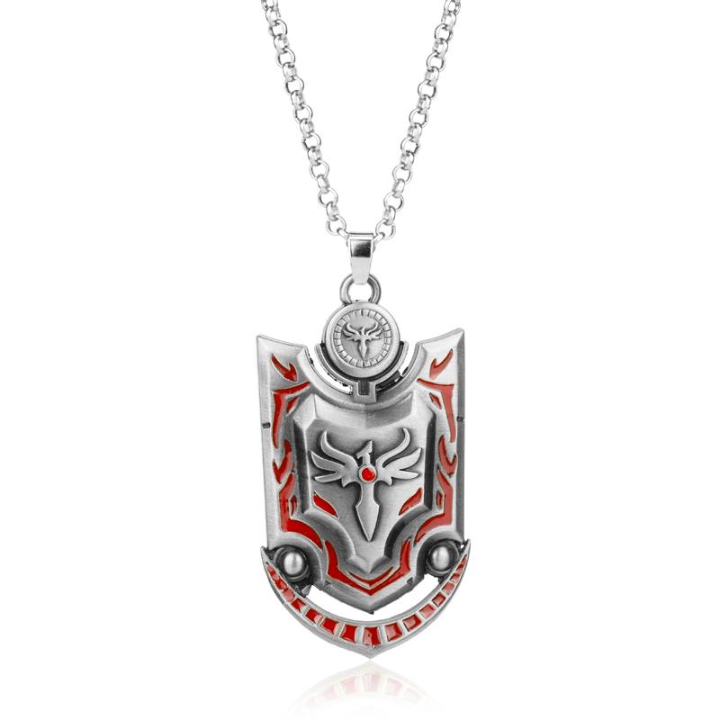 Game League Of Legend Weapon Necklace Hero League Rank Ahri Riven Yasuo Cosplay Necklace Men Chain Jewelry For Fans