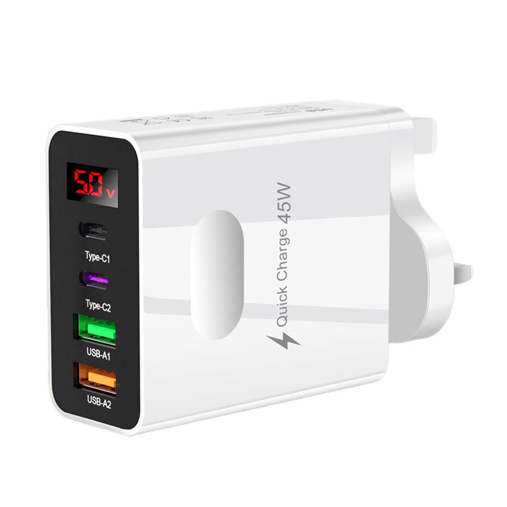 45 Вт USB зарядное устройство быстрая зарядка USB Type C 4 порта быстрое зарядное устройство 3.0 настенное зарядное устройство для iPhone Samsung мобильный телефон зарядное устройство адаптер