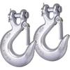 1/4 Inch Safety Chain Hooks, Clevis Slip Hook With Safety Latch, Grade 70 Forged Steel 12,600 Lb For Trailer Truck Transport Tow Winch Hook