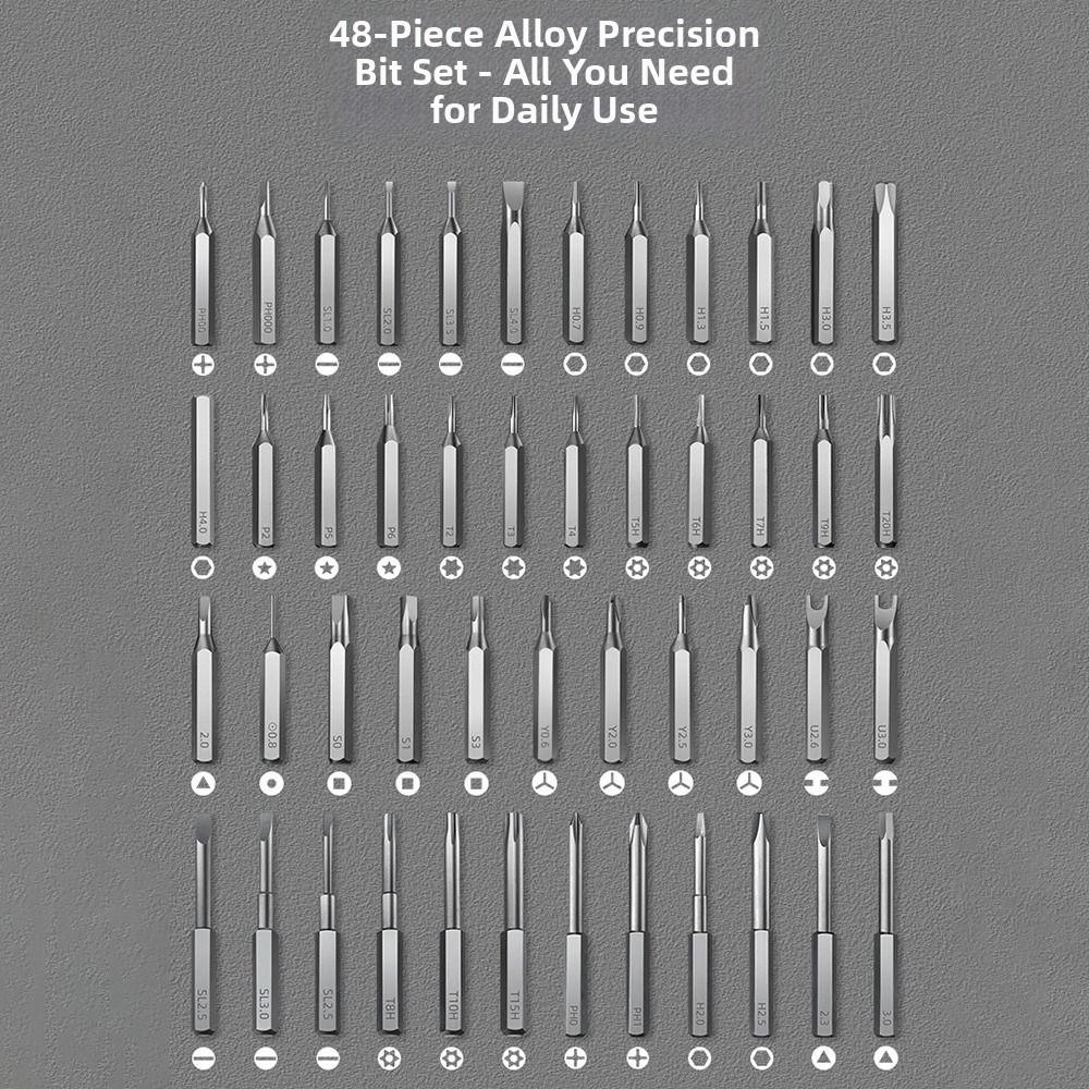 with 48 Magnetic Bits Electric Screwdriver Set Quiet Sound Electric Tool Kit