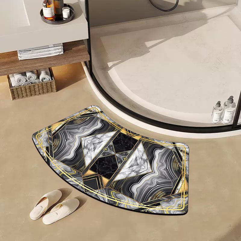 Living Room Floor Mat Rubber Non-slip Bottom Easy to Clean Rugs Super Absorbent Bath Mat Quick-drying Bathroom Mats