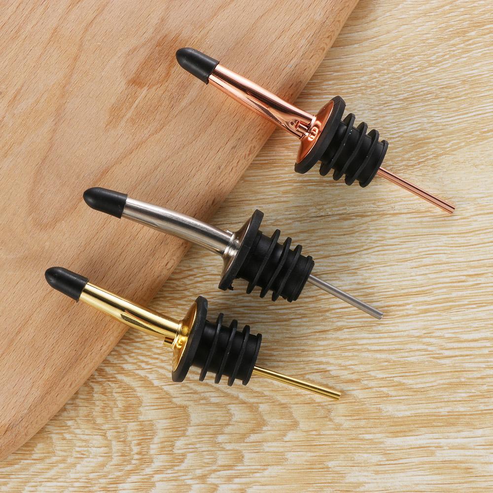 1/3PCS New Liquor Dispenser Wine Pourer Spout Stopper Stainless Steel Bottle Cap