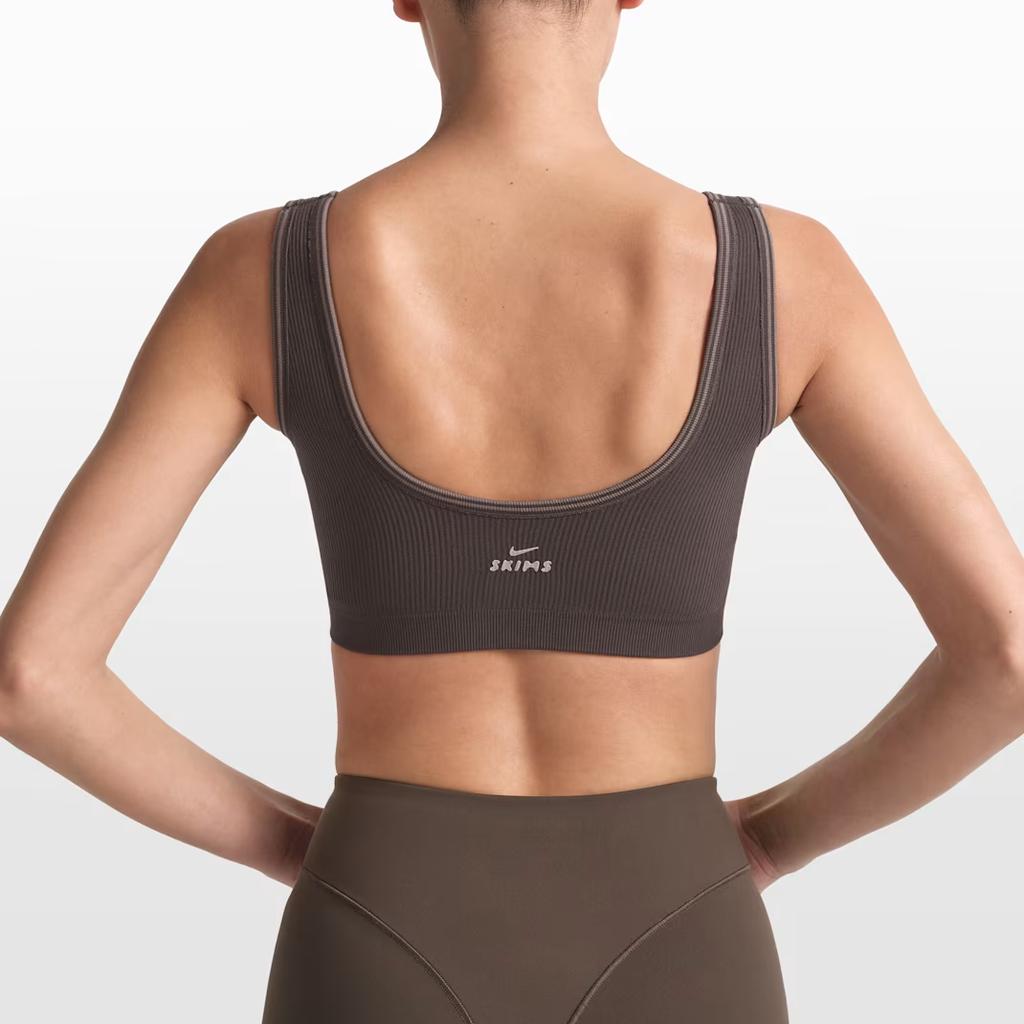 Nike × SKIMS Спортивный бюстгальтер в рубчик, бесшовный, мягкий, легкий, дышащий, женское нижнее белье BABRA9713W-PHR
