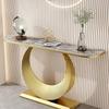 WEZHO Modern Minimalist Semi-circular Slate Console Table