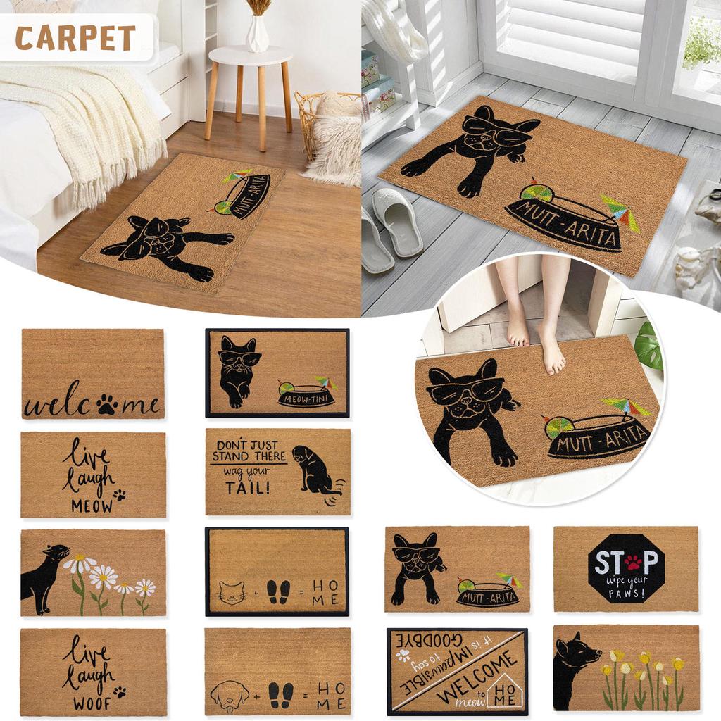 Cat And Dog Rectangular Door Mat Indoor & Outdoor Anti-Slip Carpet Front Door Welcome Mat, Outdoor Porch Cat/Dog Pet Door Mat