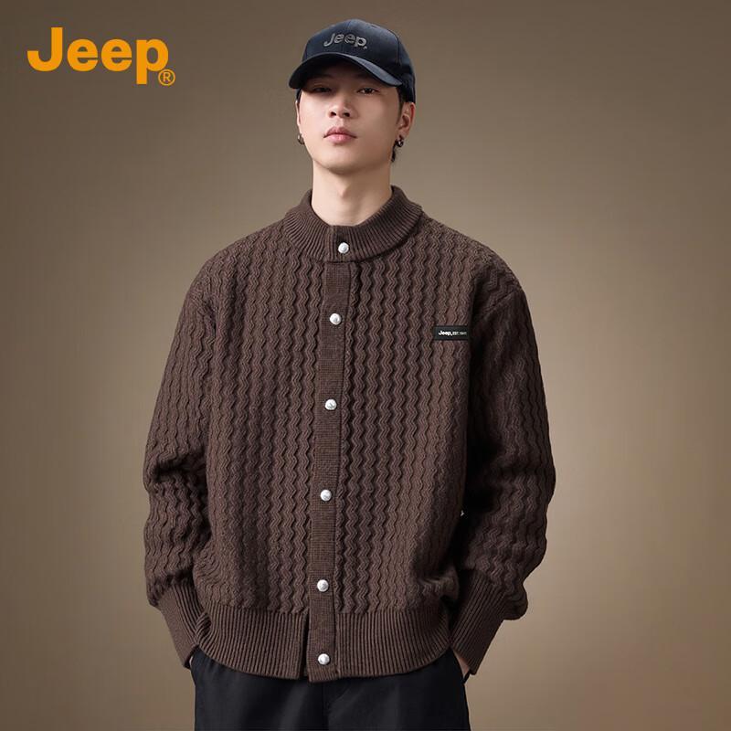Jeep Мужской кардиган крупной вязки в стиле ретро