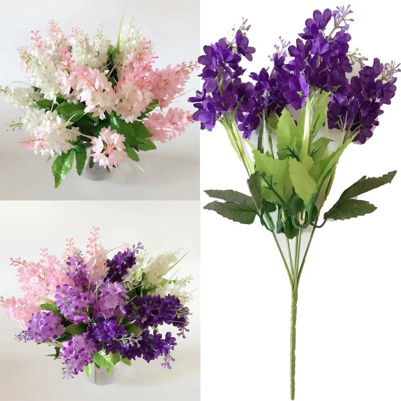 Charming 5 Heads Artificial Hyacinth Fake Silk Flowers Bouquet For Lovely Home And Event Decor