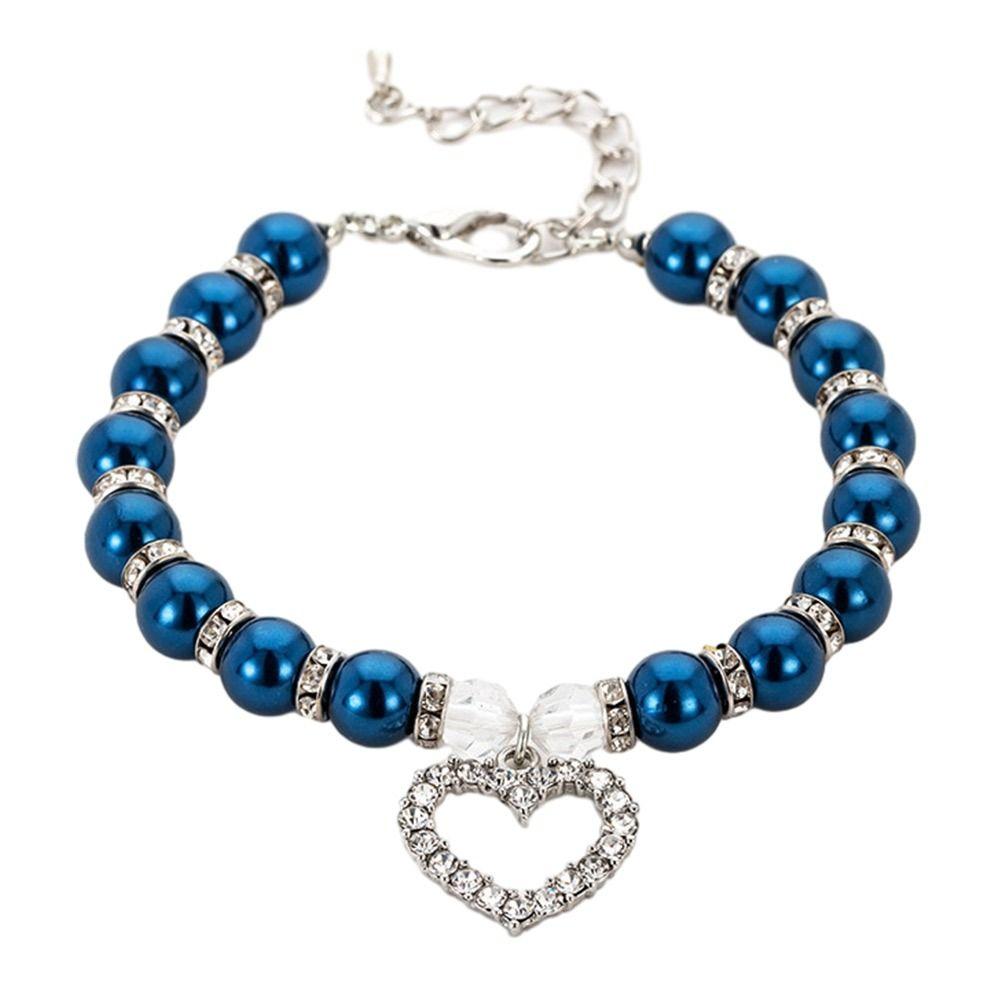 Регулируемое ожерелье из искусственного жемчуга для собак, ошейник для собак, ювелирные изделия, цепочка на шею для собак и кошек, роскошные аксессуары с бриллиантовой подвеской