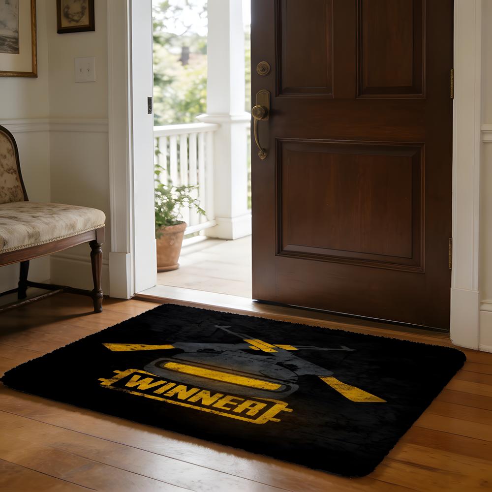 PPUBG Classic Movie Floor Mat Soft Flannel Absorbent Mat Non-Slip Rug Home Bedroom Bathroom