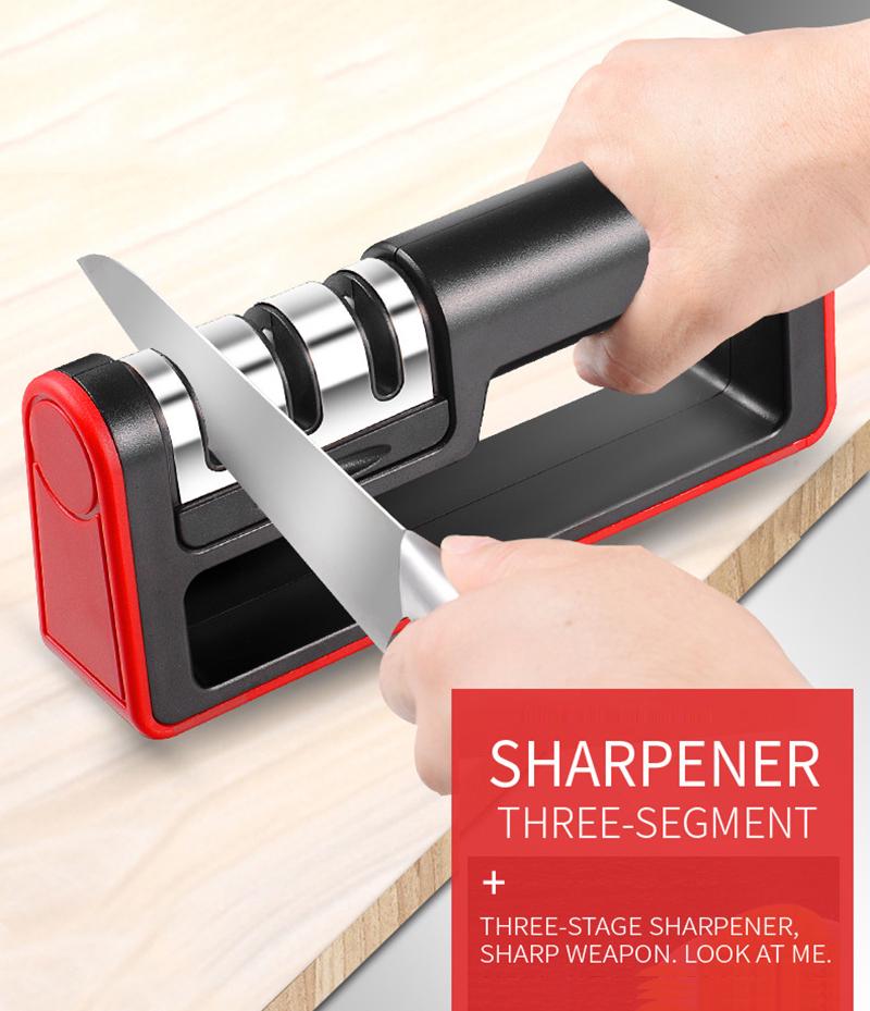 1PC 3 Stages Knife Sharpener Kitchen Sharpening Stone Tungsten Steel and Ceramic Kitchen Knives Accessories