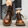 Модные горячие осенние и зимние мужские ботинки ретро классика британский стиль повседневные уличные мотоциклетные качественные деловые офисные кожаные ботинки