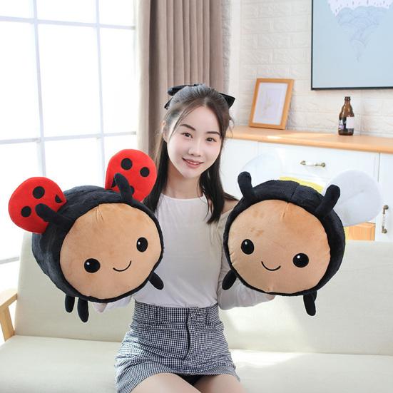 Creative Sleep Pillow Photo Props Ladybugs Plush Doll Cartoon Bee Animal Toy Birthday Gift