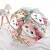 1pc Cartoon Cute Four Kittens Pattern Automatic Cartoon Umbrella is Fashionable and Good-Looking, a Portable 3-Fold Umbrella, Suitable for T