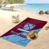 West Ham United FC Personalized Printed Beach Towel Soccer Logo Support Custom Name Text Absorbent Towel For Sport Travel Special Gift