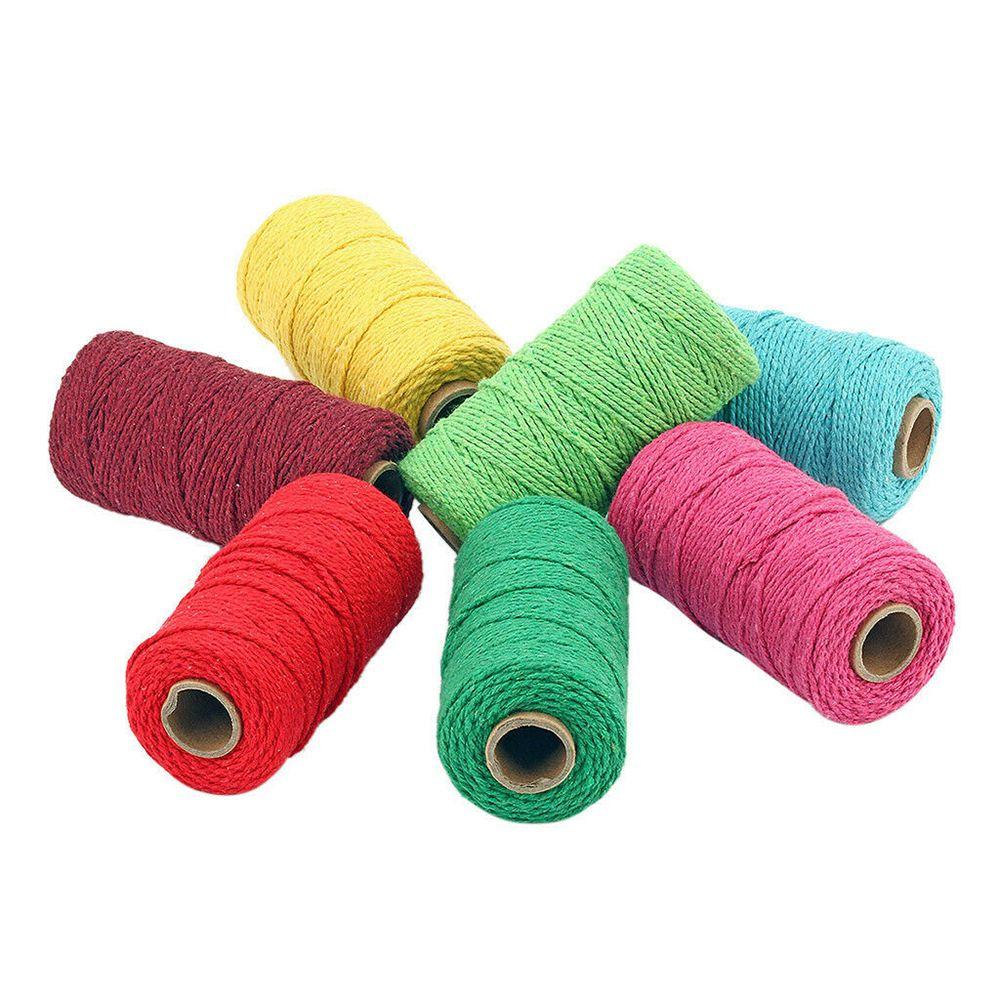 Multicolor 100m Long/100Yard Crafts Macrame DIY Twisted Cord Cotton Rope Home Textiles Linen String