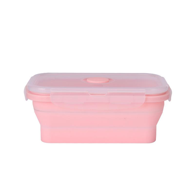 Creative Edible Silicon Lunch Box Retractable Folding Fresh-Keeping Box with Lid Plate Portable Lunch Bento Box