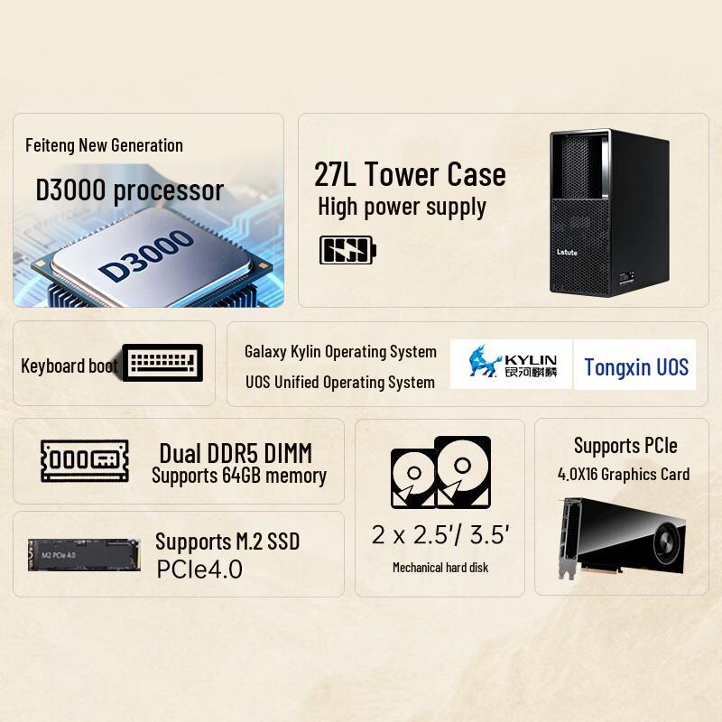 Lenovo Kaitian M740J-92f Feiteng D3000 Desktop PC (CN version)