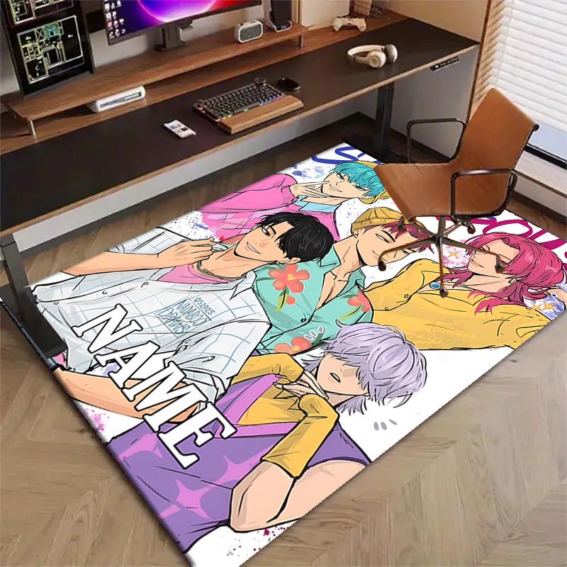 Custom KPop Demon Hunters Mat Personalized Name, Polyester Washable Indoor Entryway Rug, Gift for Christmas, Easter, Thanksgiving Day