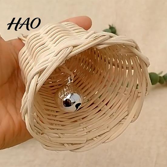 Indoor Christmas Tree Decorations Bells, Rattan Wicker Bell Decoration, Handmade Pendant, Hand Weaving Craft Hanging Toy for Holiday Parties