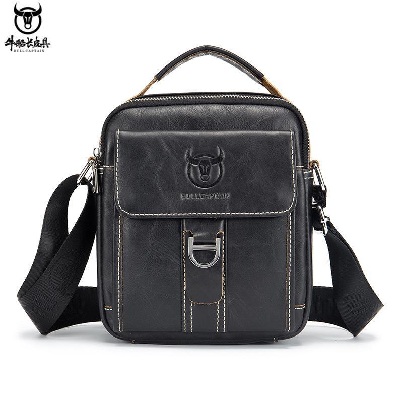 Captain Niu Men's Genuine Leather Crossbody Bag - Trendy, Casual, and Multifunctional