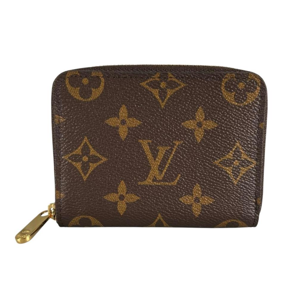 LOUIS VUITTON Monogram zip around coin purse Monogram canvas Brown unisex M60067 Used