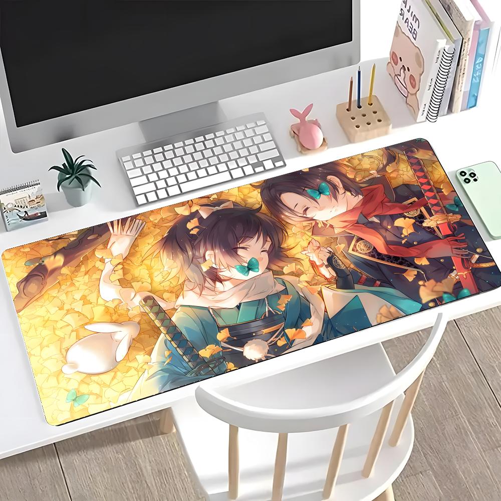 Аниме T-touken R-ranbu Коврик для мыши Mouse Pad Большой Игровой С заблокированным краем Утолщенный Настольный коврик для компьютерной клавиатуры