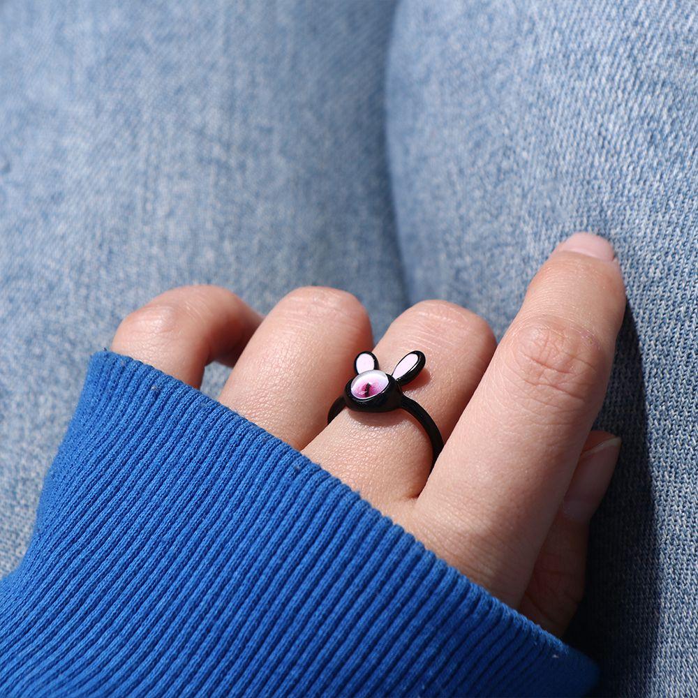 Цинковый сплав цинка нишевый дизайн кролик модные ювелирные изделия кольцо Харадзюку корейский стиль кольцо женское открывающееся кольцо