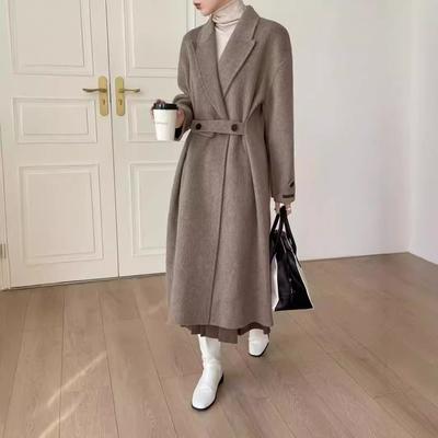 Длинные пальто в корейском стиле на осень и зиму, популярные топы для миниатюрных девушек, женские шерстяные пальто