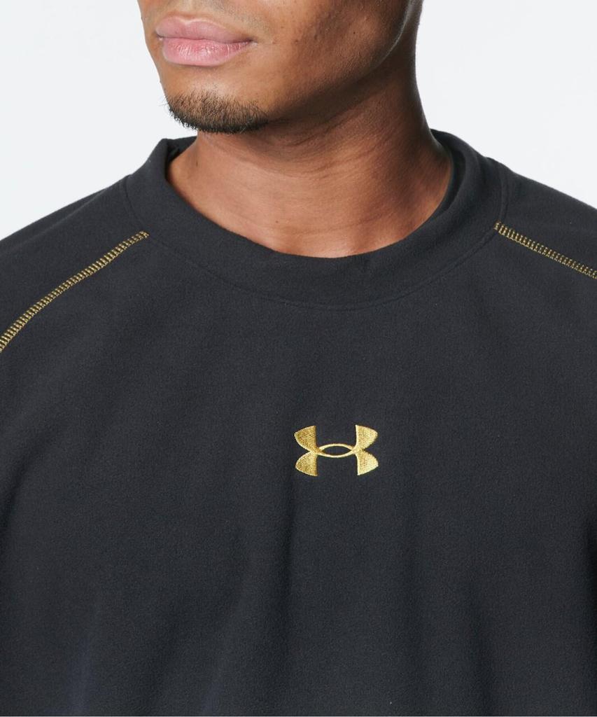 UA 3-слойный пуловер из флиса Черный Золотой MD [Under Armour]