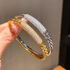 Square Winding Buckle Bracelet, Simple and Fashionable Bracelet, Light Luxury and High-end Jewelry for Women