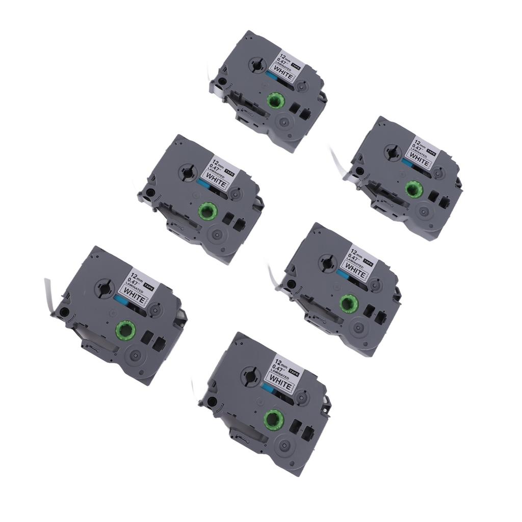 Лента для этикеток шириной 12 мм, длиной 8 м, черная на белом, водонепроницаемая, с сильным клеем, этикеточная лента