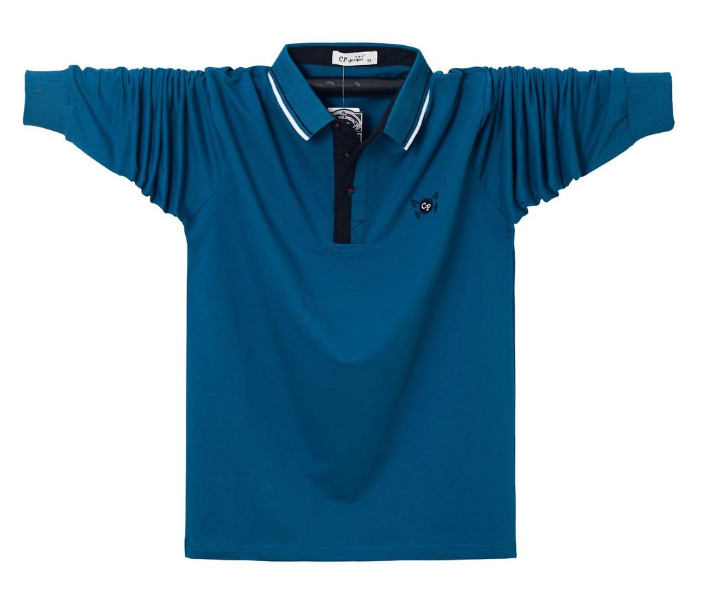 New Men's Business Moisture Wicking Casual-Long Sleeve Lapel T Shirt Lightweight Soft High Quality Fabric Anti-z Wrinkle Breathable Cotton Polo Shirt