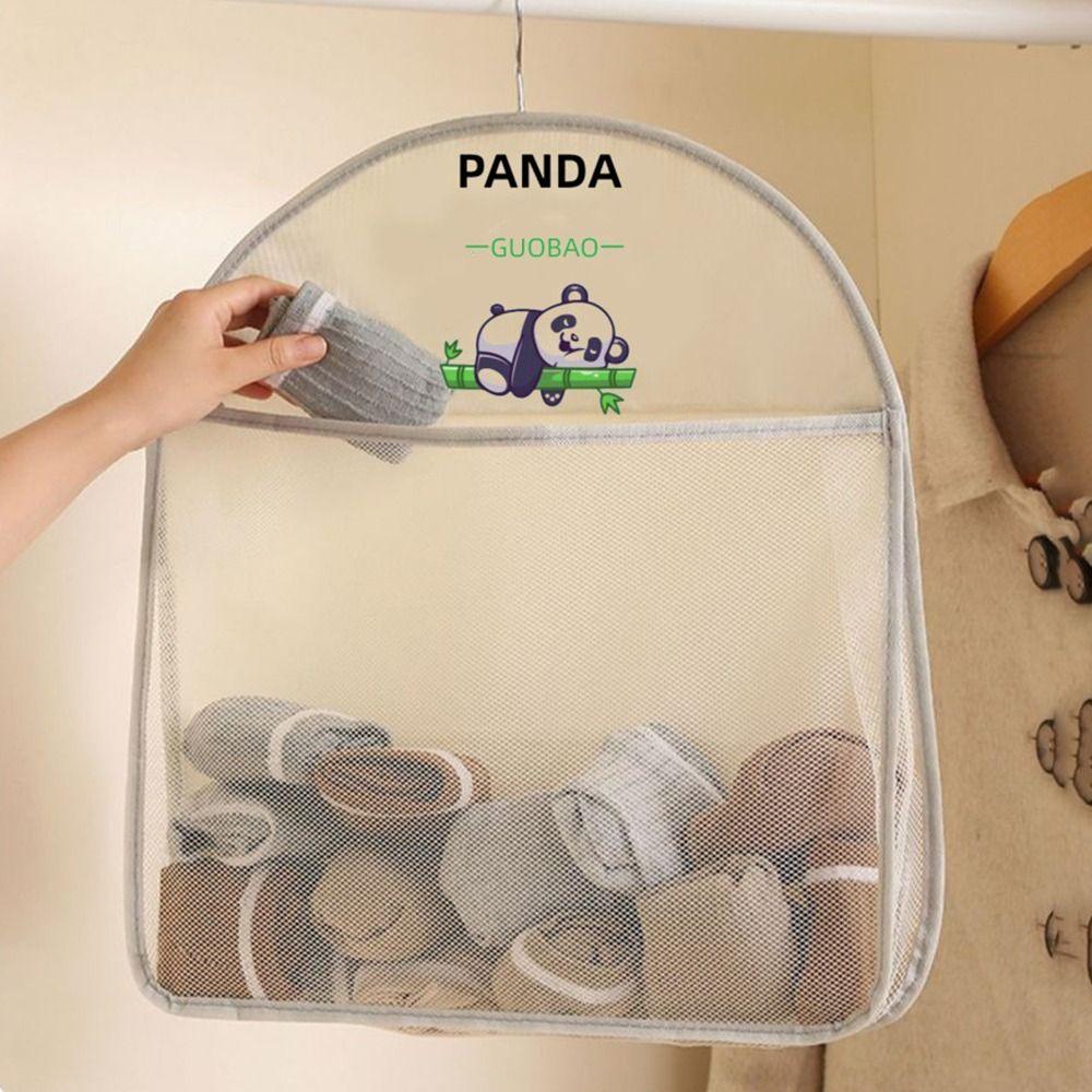 Wardrobe Hanging Socks Storage Bags Save Space Panda Mesh Organizing Bag Storage Mesh Bag