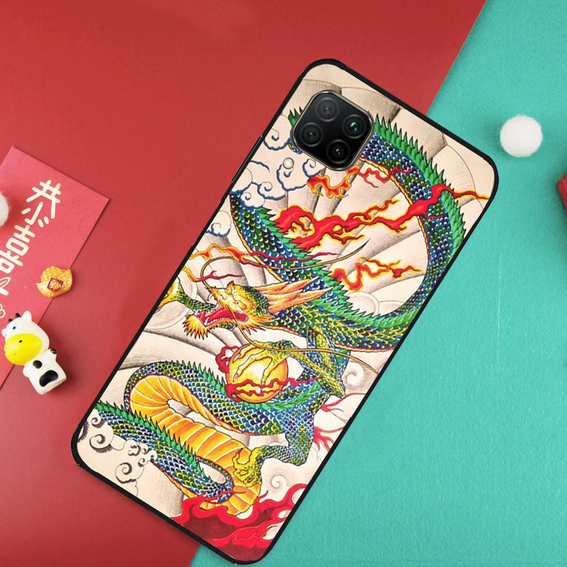 Чехол в японском стиле с драконом для Huawei Nova Y91 Y61 Y60 Y70 Y90 Nova 9 SE 10 11i 8i 3i P20 P30 Pro P40 Lite