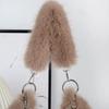 Autumn/Winter Faux Fox Fur Plush Shoulder Bag with Pearl Chain