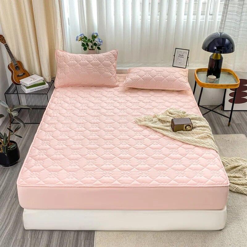 Class A Soy Quilted Adjustable Fitted Sheet Raw Cotton Fabric,Mattress Protector Cover,Bed Sheet With Elastic Band 160x200