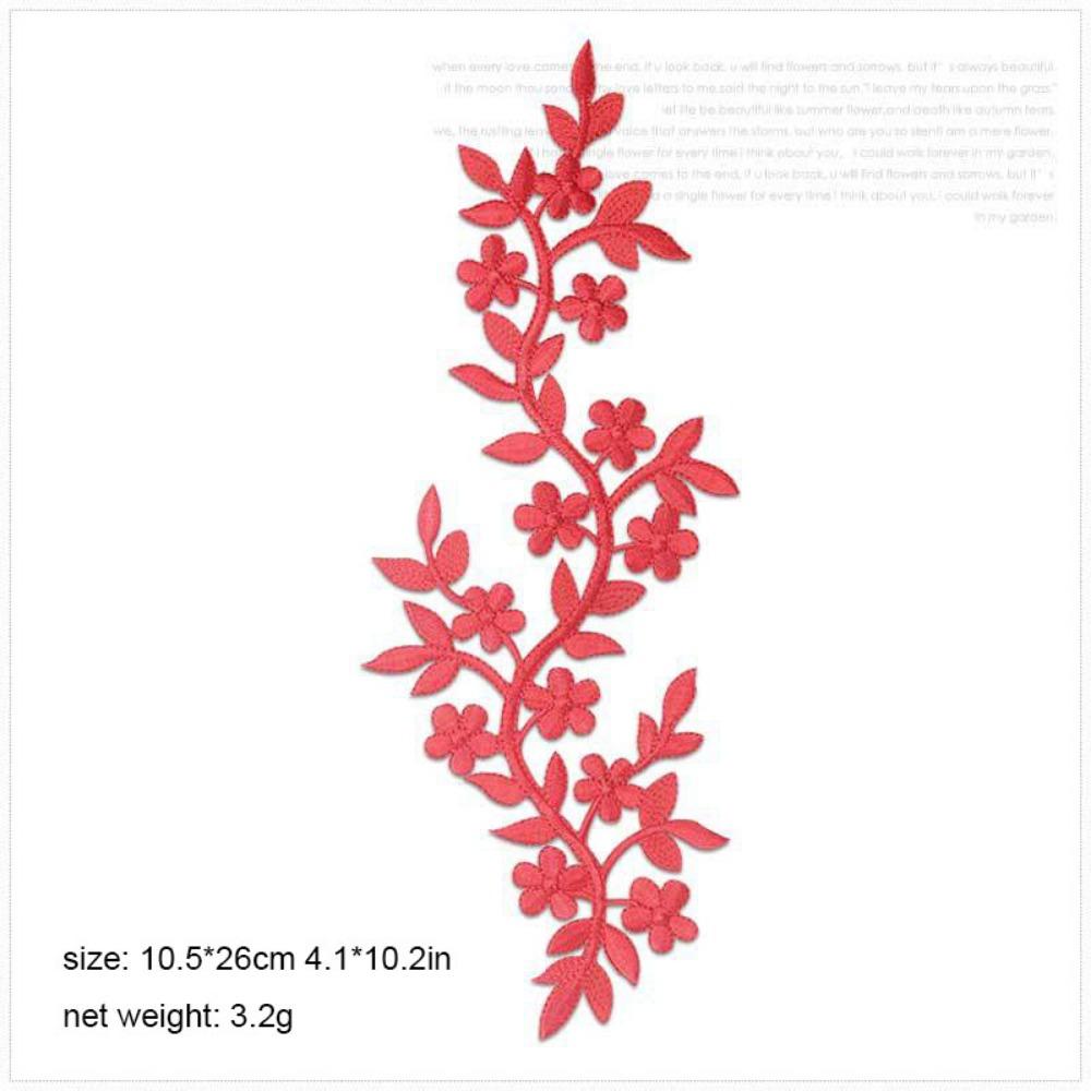 Iron on Patch Decorative Flowers Embroidery Vine Leaves DIY Cloth Patches Cheongsam Bag Patch