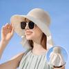 Summer Women Bucket Hat with Shawl Breathable Mesh Fisherman Hat Face Neck Protection Sun Hat Bow Design Travel Beach Cap