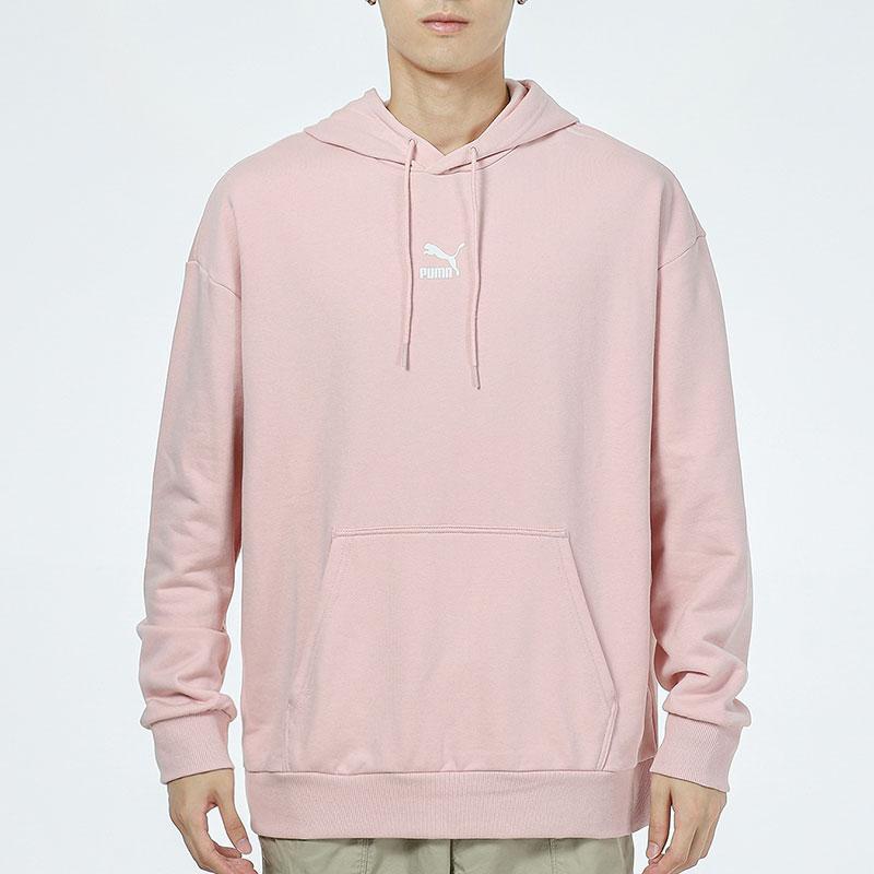 Puma Вязаный пуловер с капюшоном и принтом логотипа, мужские топы, розовый 533114-36