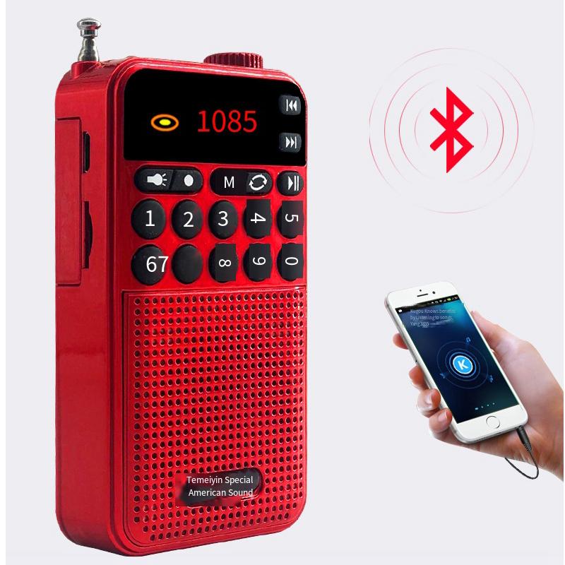 Portable Mini Radio Bluetooth Speaker Flashlight LED Display TF Card High Volume Speaker MP3 Player for The Elderly