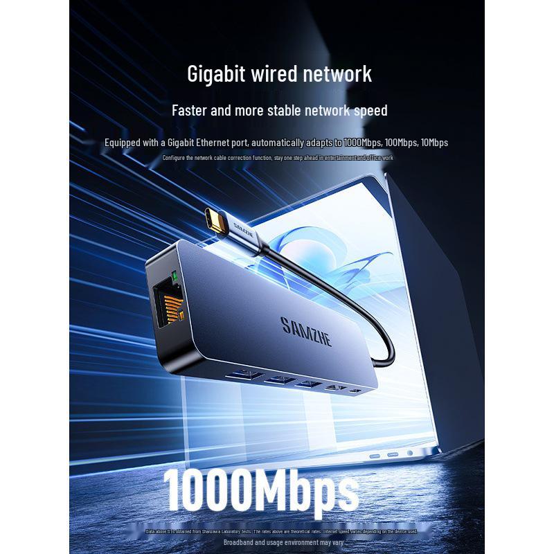 Mountain Lake Type-C Multiport Dock: HDMI, USB, Ethernet, Six-in-One Converter and Splitter