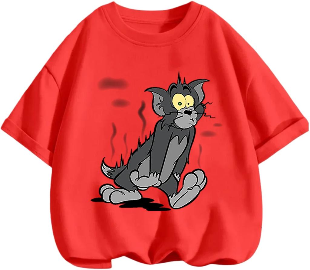Graphic Cartoon Tom And Jerry Print T Shirt Summer Casual Fashion Youth Boys Girls Daily Outfit