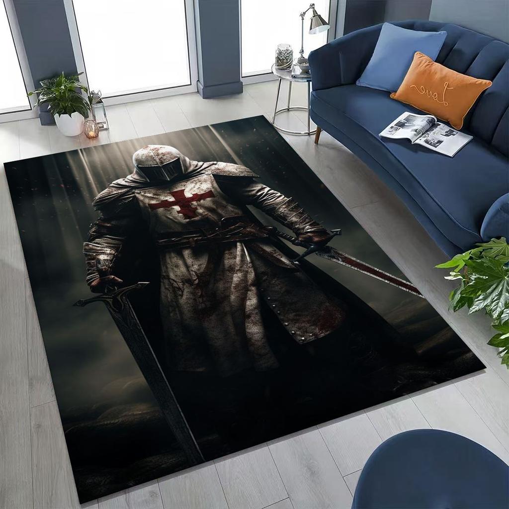 Тамплиер Рыцарь Крови Честь Святой Крестоносец Мультяшный Ковер для Спальни Гостиной Дивана Дома Декор Придверный Коврик, Детский Игровой Нескользящий Напольный Коврик