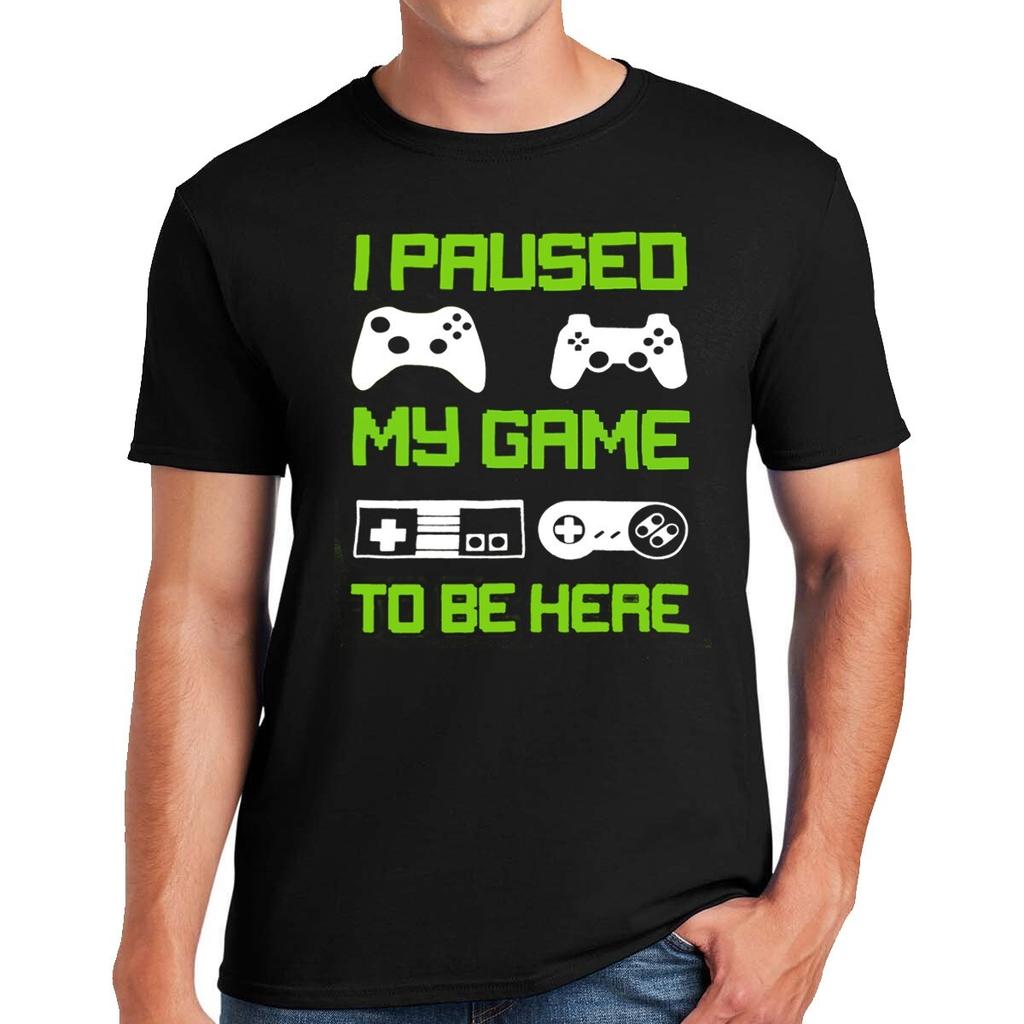 Neu I Paused My Game To Be Here T-Shirt lustig Neuheit Gaming Gamer Herren T-Shirt OberteilWird in neuem Fenster oder Tab geöffnet