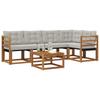 Outdoor Sofa Set with Cushions 6 pcs Natural and Light Grey