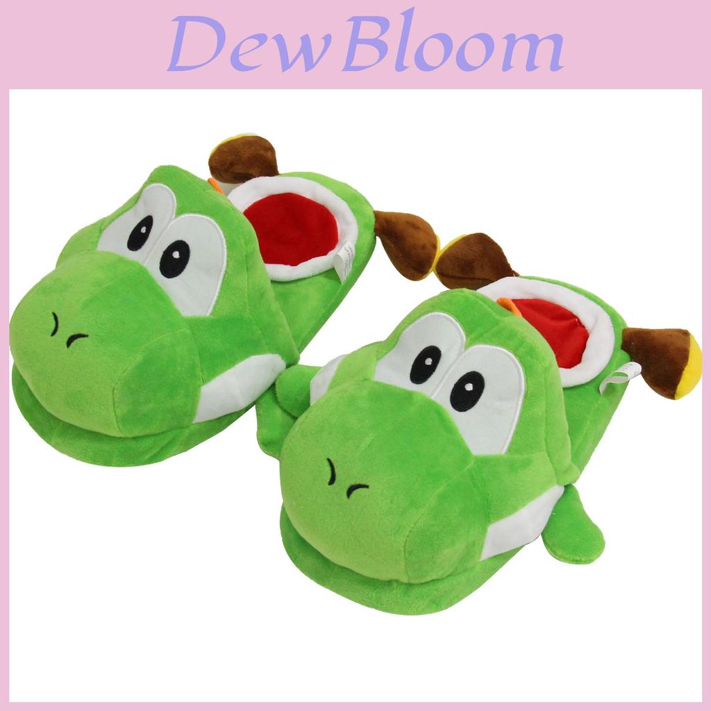 Yoshi Mario Cartoon Home Slippers With Super Soft Fleece For Couples Winter Comfort