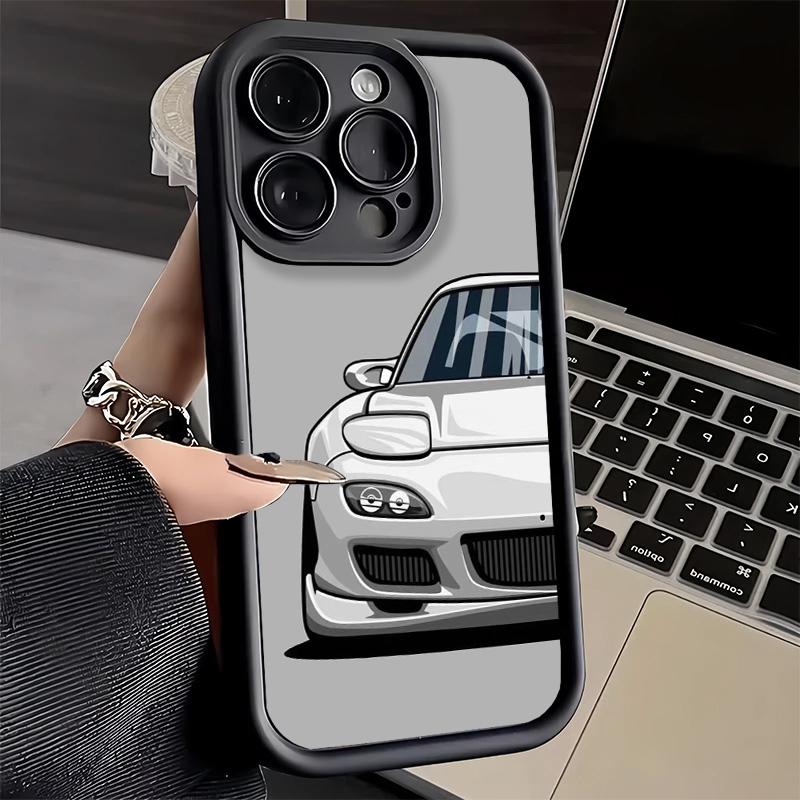 Чехол для телефона iPhone 17 Air 16E 15 16 Pro Max Простой чехол с узором японских спортивных автомобилей 14 Plus 13 12 Mini Мягкий силиконовый чехол