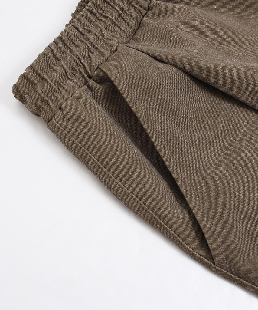 CAMEL WORK Wide Cotton Parachute Pants (Pigment Brown)
