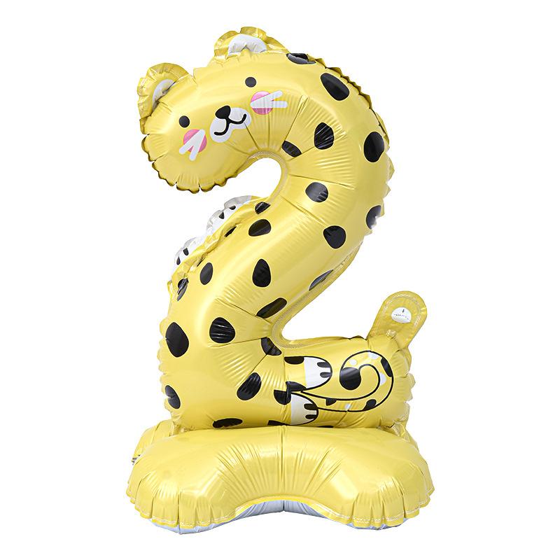 23 Inch Animal Digital Column Aluminum Film Balloon Modeling 0-9 Birthday Scene Decoration