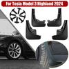 Брызговики для Tesla Highland 2016-2024 Брызговики Передние Задние Колеса Автомобильные Аксессуары 4 Шт.